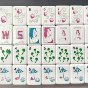 Dreamy Green American Mahjong Set with themed layered acrylic tiles