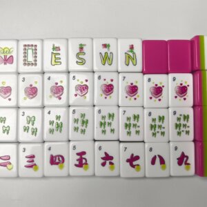 Cute Illustrated American Mahjong Set with themed layered acrylic tiles