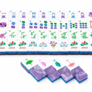 Paris Purple American Mahjong Set with themed layered acrylic tiles