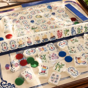 American Mahjong Set, Sailing Boat & Animal Art Tiles, Handmade Illustrated Mahjong Game, Unique Mahjong Gift for Mahjon