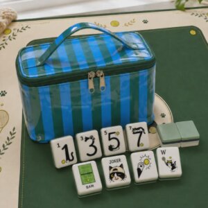 Cute Tennis Cat American Mahjong Set & Play Mat, Playful Court Art, 160 Tiles, Luxury Game Night Gift, Gift for Mahjong