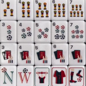 Soccer Cup American Mahjong Set, Handmade Collector Luxury Mahjong, Made to Order Gift for Soccer Fans - 3