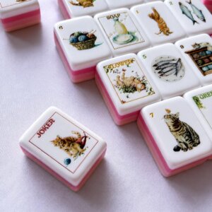 The Cat’s Meow American Mahjong Set, Pink Cat Mahjong Tiles, 160 Piece Mahjong Game, Cat Lover Gift, Luxury Gift Box - 3