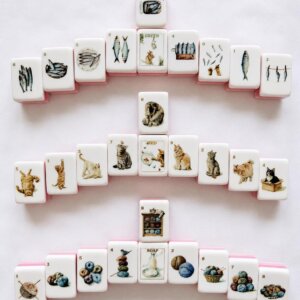 The Cat’s Meow American Mahjong Set, Pink Cat Mahjong Tiles, 160 Piece Mahjong Game, Cat Lover Gift, Luxury Gift Box - 4