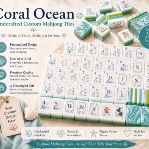 Ocean Coral Fish Creative Mahjong Tile With Rack Sea-Inspired Style American Mahjong - 5