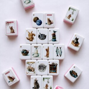The Cat’s Meow American Mahjong Set, Pink Cat Mahjong Tiles, 160 Piece Mahjong Game, Cat Lover Gift, Luxury Gift Box - 6