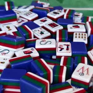 Soccer Cup American Mahjong Set, Handmade Collector Luxury Mahjong, Made to Order Gift for Soccer Fans - 12