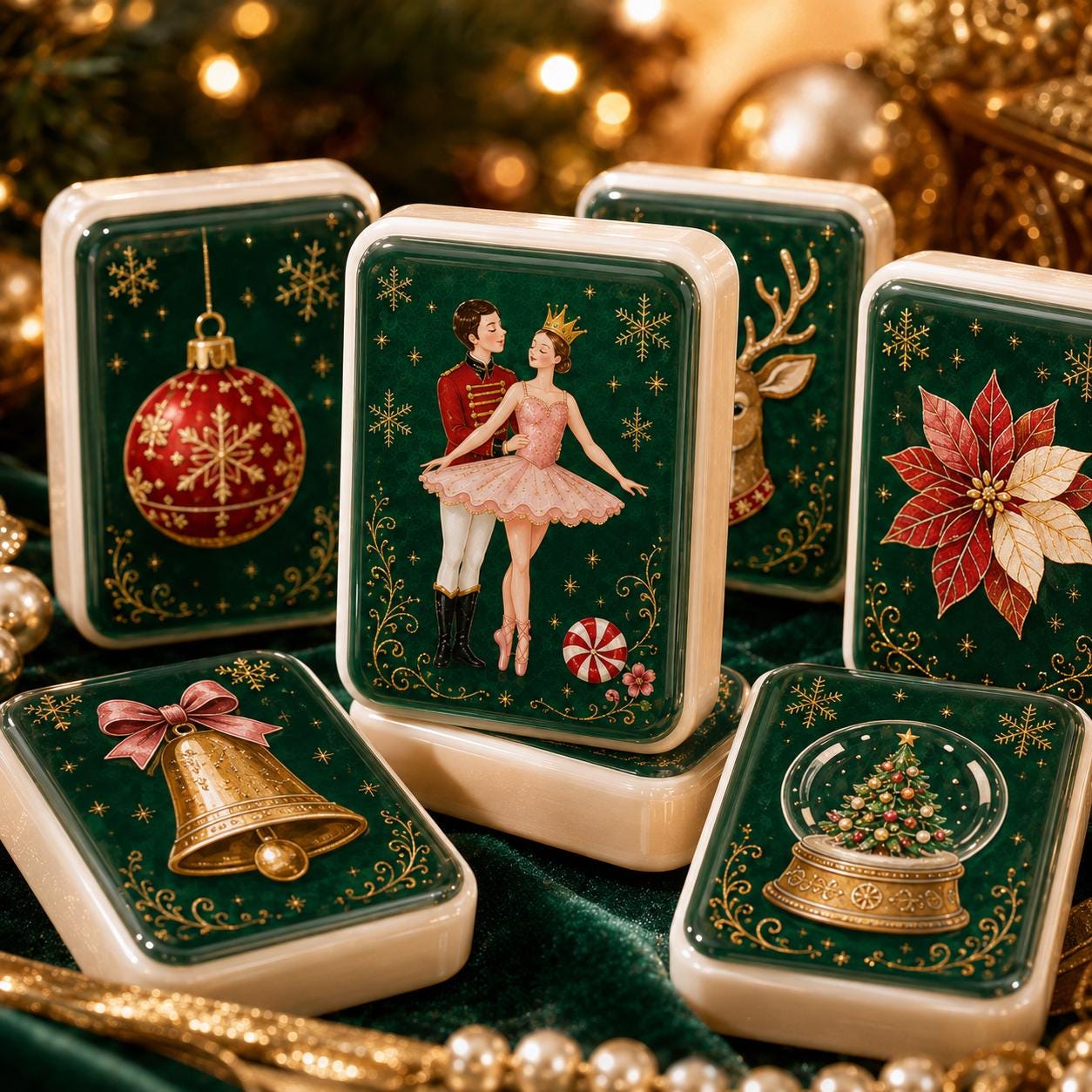 Nutcracker Ballet Christmas American Mahjong Tiles