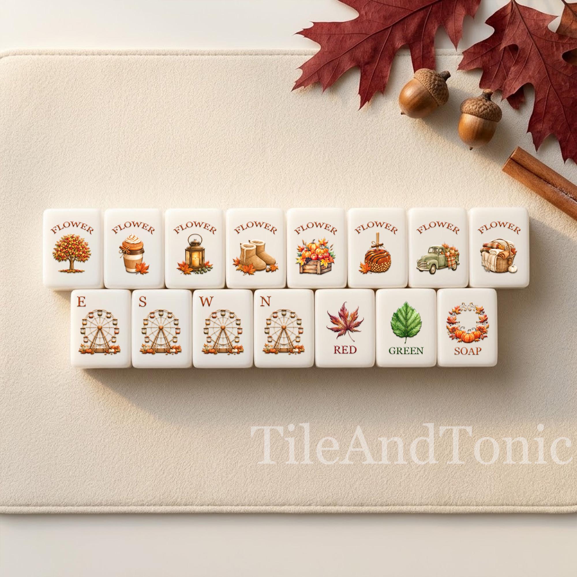 Pumpkin Patch autumn Mahjong tiles