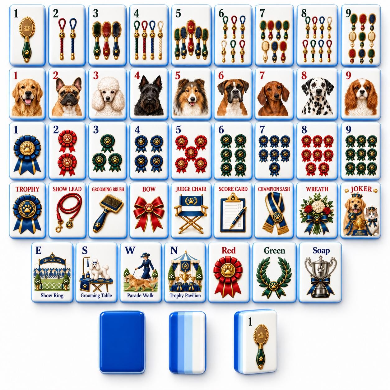 Vintage Dog Show American Mahjong Set, Pet Lover Mahjong Tiles, Dog Mom Gift, Custom Pet Mahjong, Bulk Order, Mahjong Gi