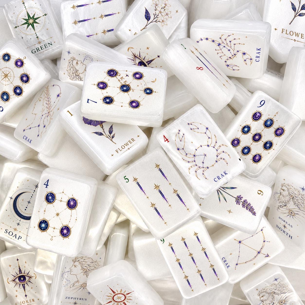 Celestial Astrology American Mahjong Set, Zodiac Signs Mahjong Set, Greek Mythology Mahjong Set, Cosmic Gift, Custom or