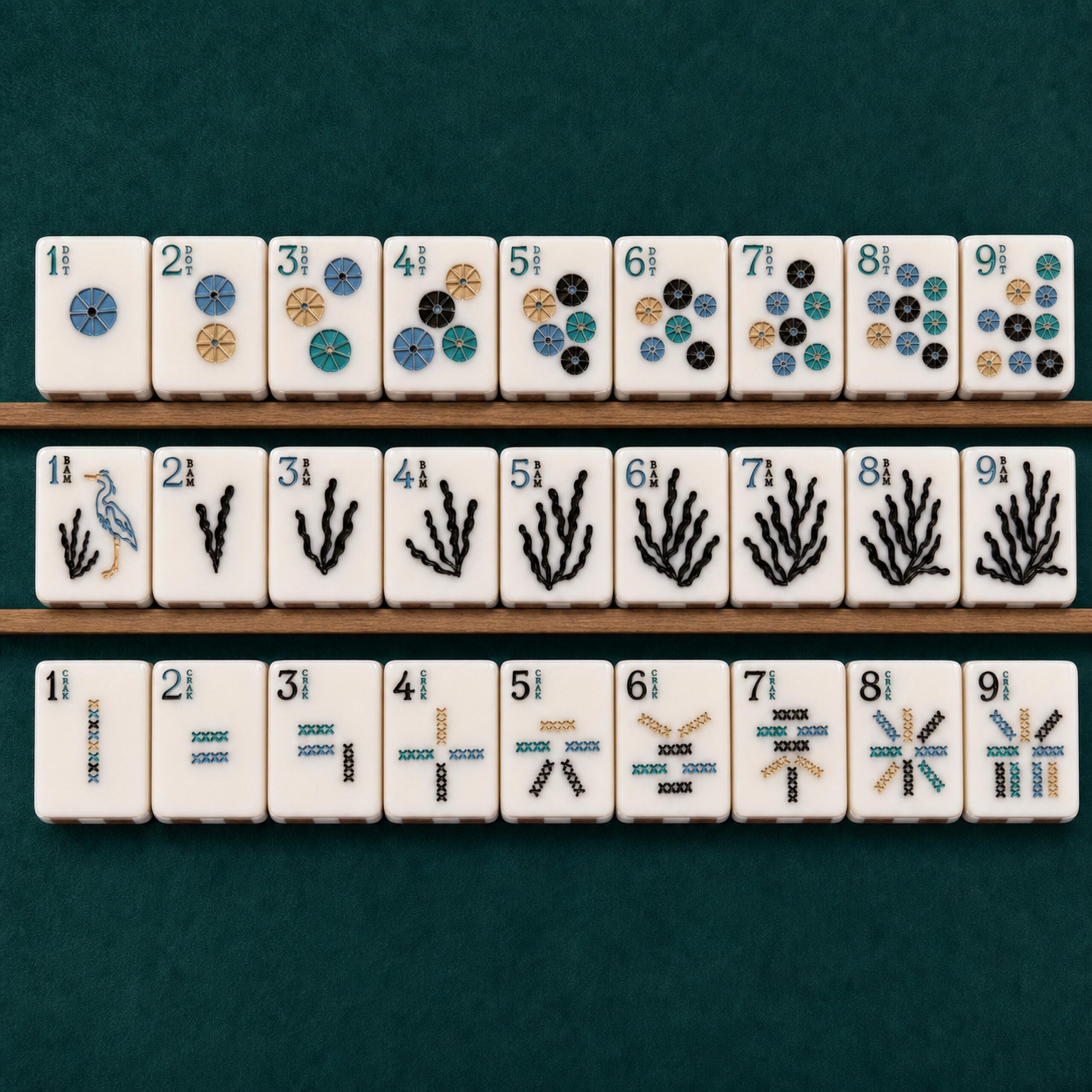 Copper Garden American Mahjong Set, 160 Acrylic Tiles with Checker Backs - 2