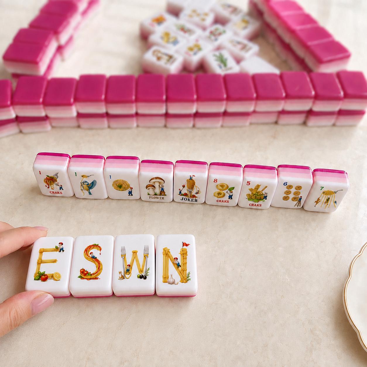 Pasta Night Mahjong Set, Italian Table American Mahjong Tiles, Acrylic Game Night Gift for Her - 2