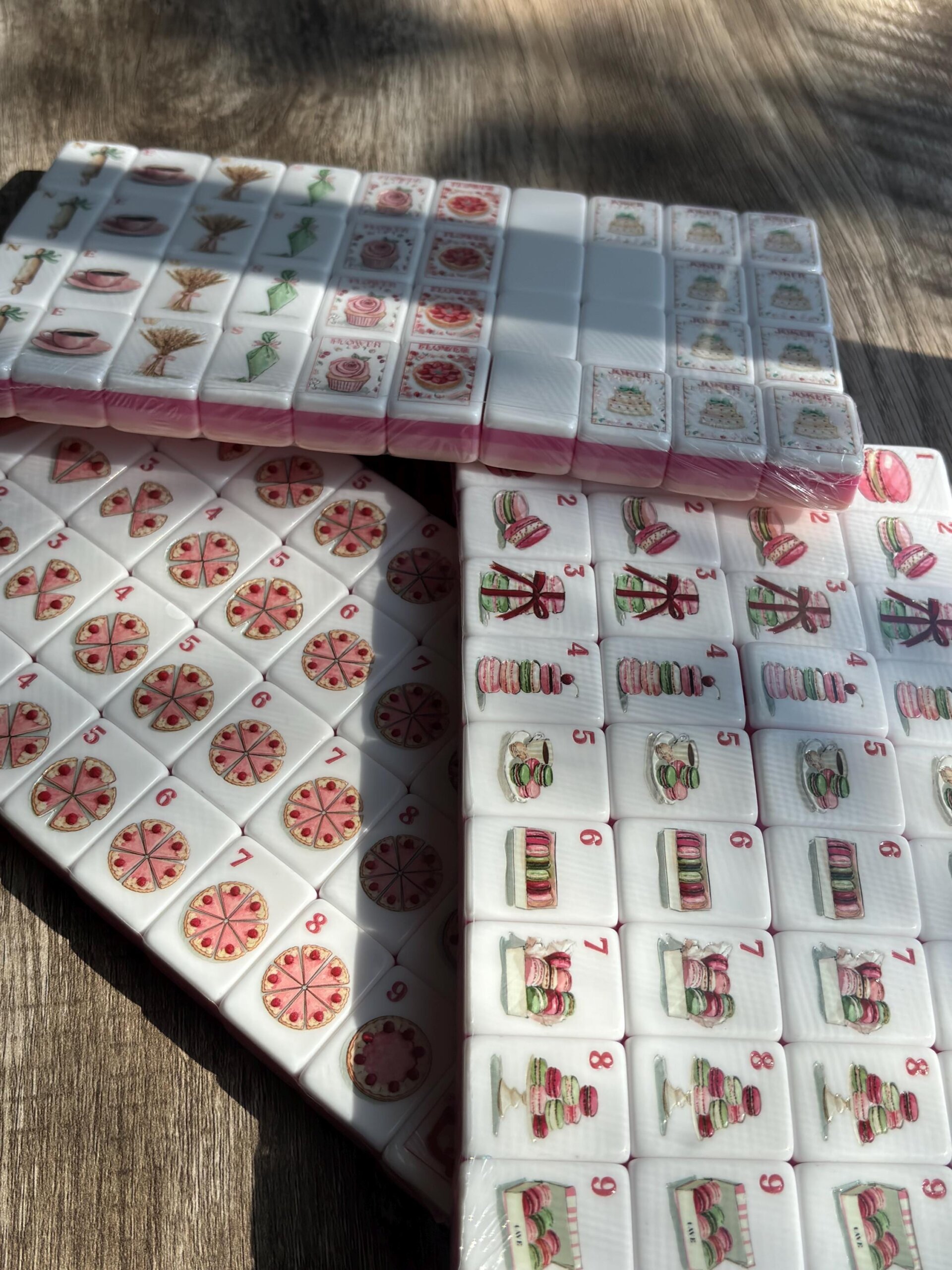 American Mahjong Set, 160 Pink Mahjong Tiles, French Bakery Macaron Design, Unique Mahjong Gift for Women - 2