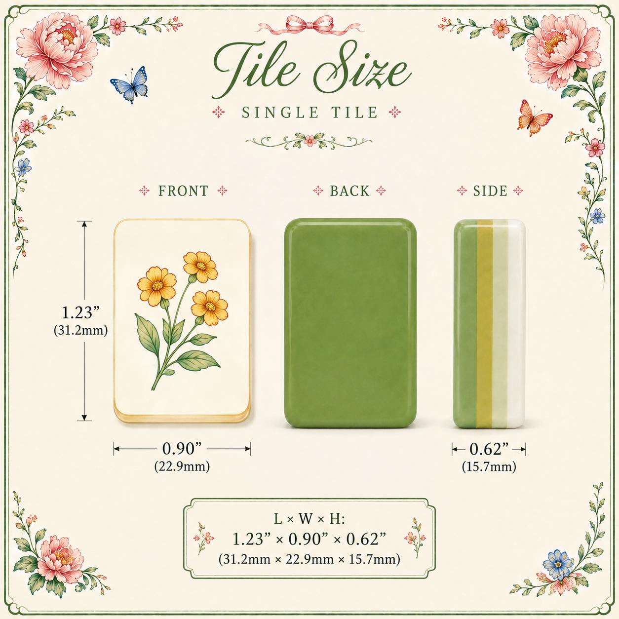 Botanical Acrylic Mahjong Set, Floral Garden Mahjong Tiles, Vintage Flower Illustration American Mahjong Game, Gift for
