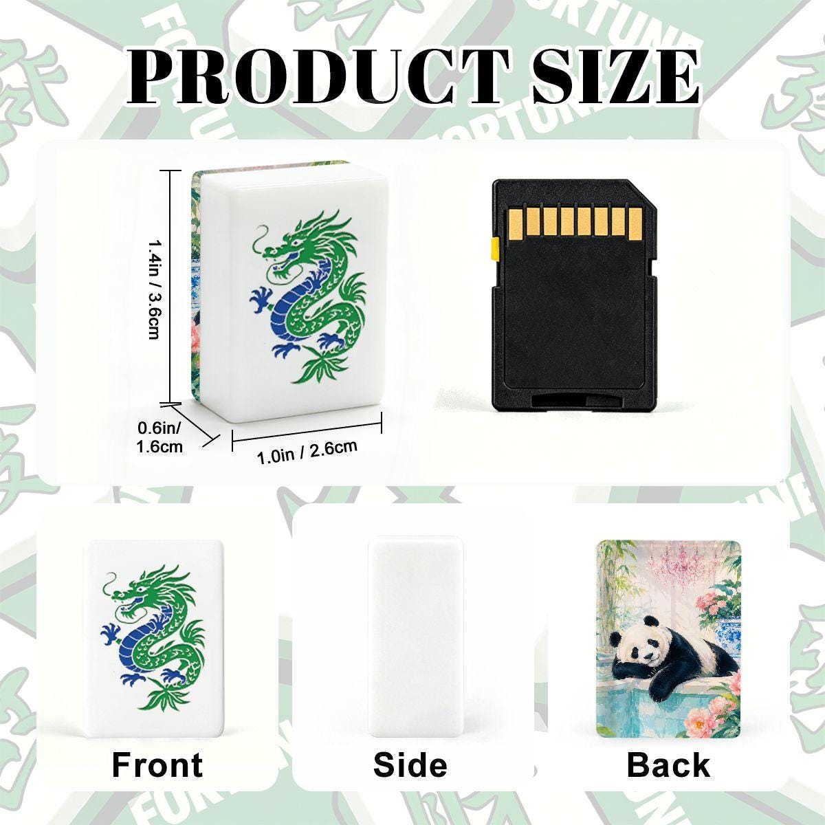 Chinoiserie Mahjong Set 160 Tiles, Blue White Porcelain Panda Acrylic Tiles, Grandmillennial Game Night, Unique Gift for