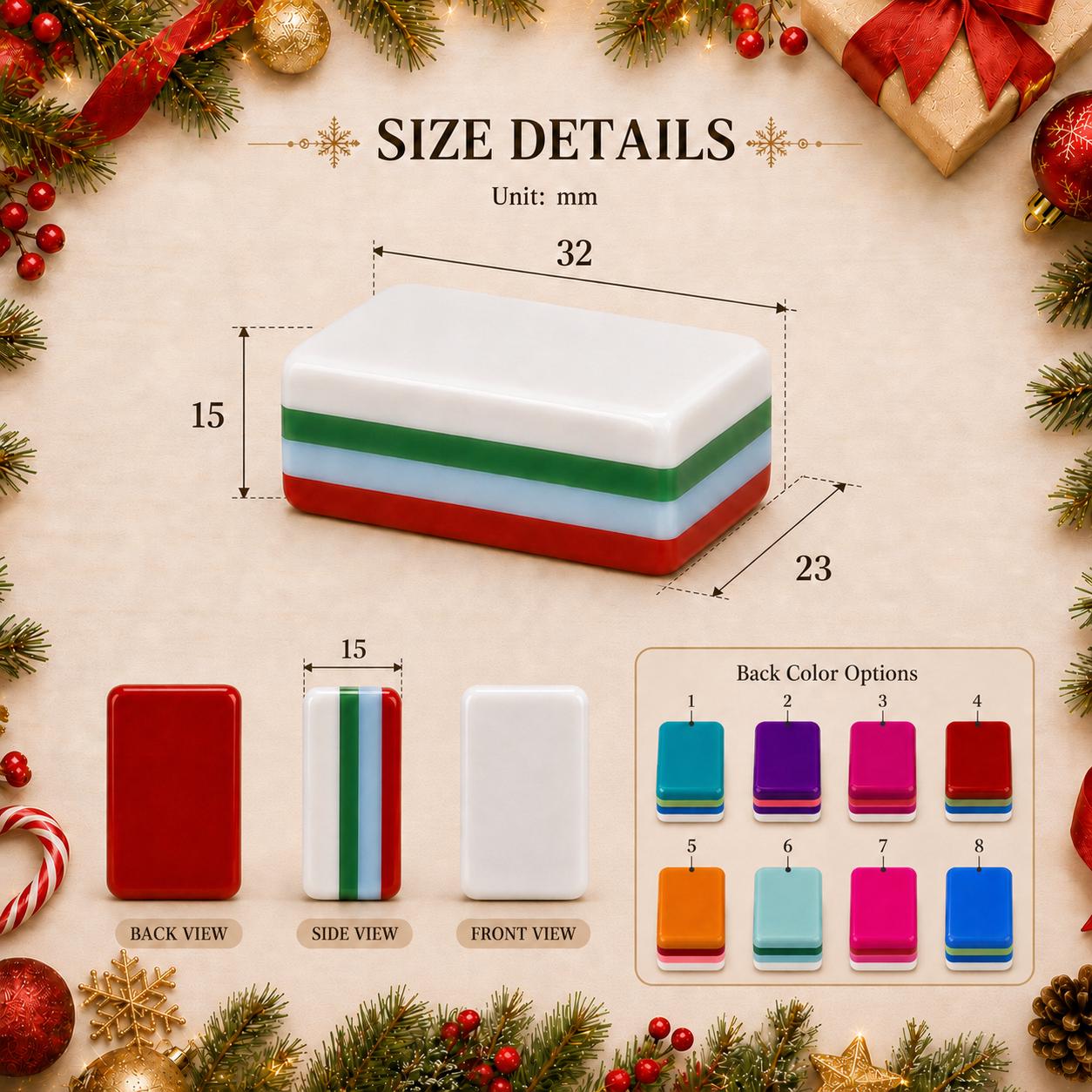 Christmas American Mahjong Set, Holiday Acrylic Mahjong Tiles, Festive Red Green Winter Game, Gift for Mahjong Lovers -