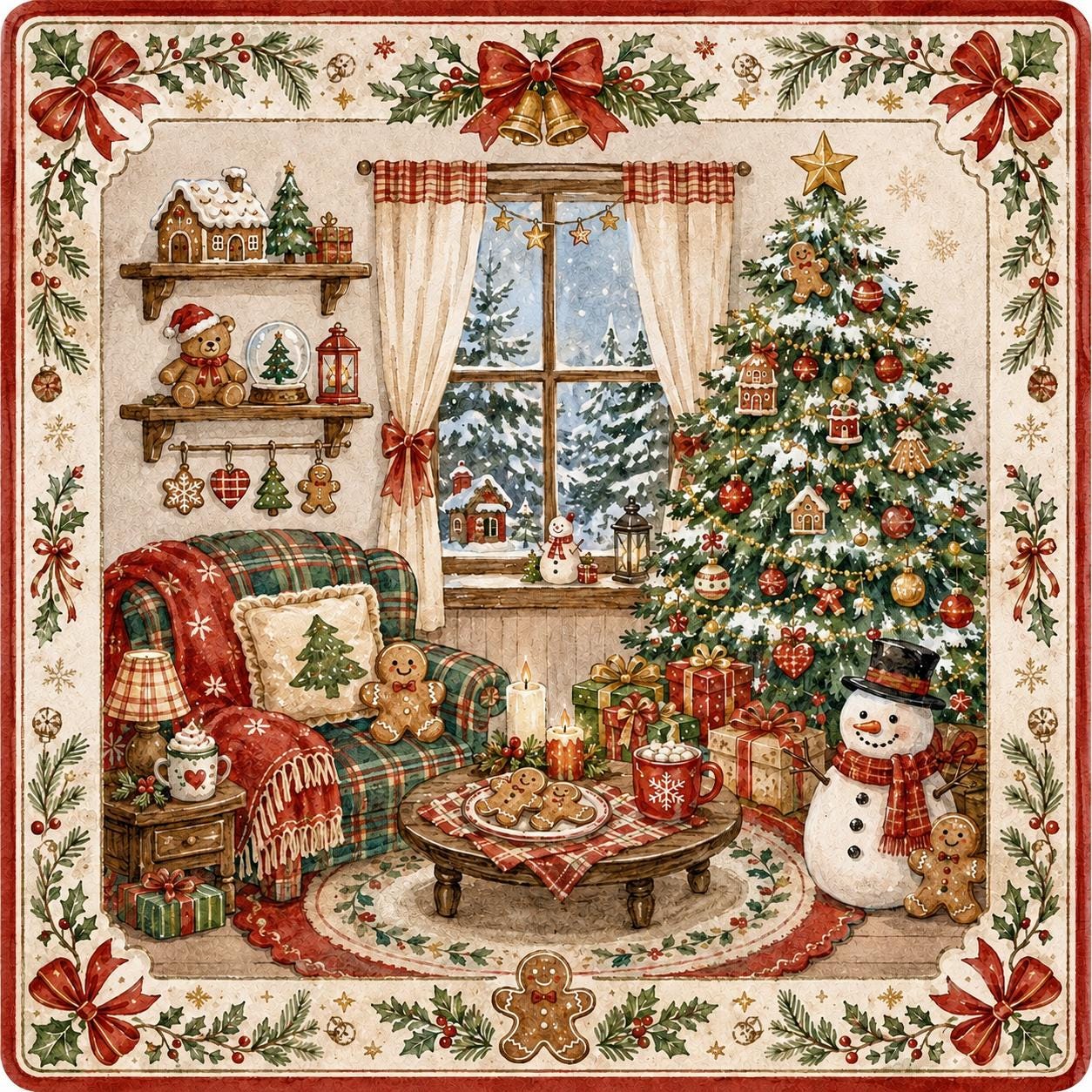 Christmas American Mahjong Set, Holiday Acrylic 160 Tile Set, Red Green Winter Mahjong Tiles, Festive Gift for Mahjong L