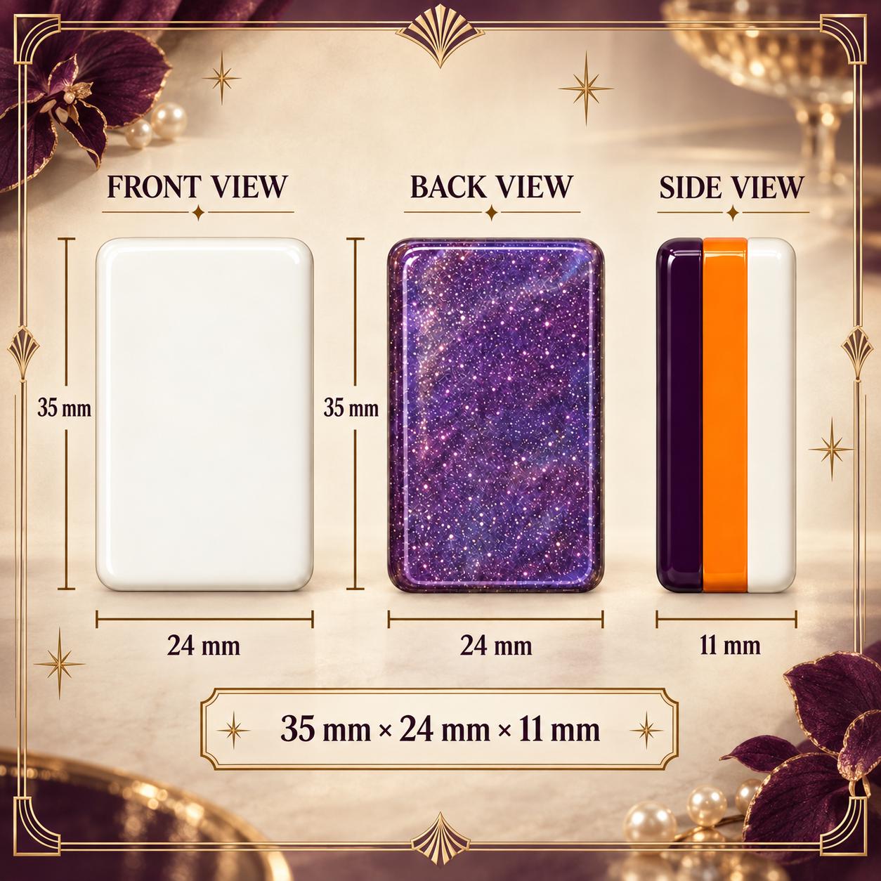 Cocktail Mahjong Set American Mahjong Tiles, Purple Luxury Design with Vintage Evening Party Style, Elegant Classic Game