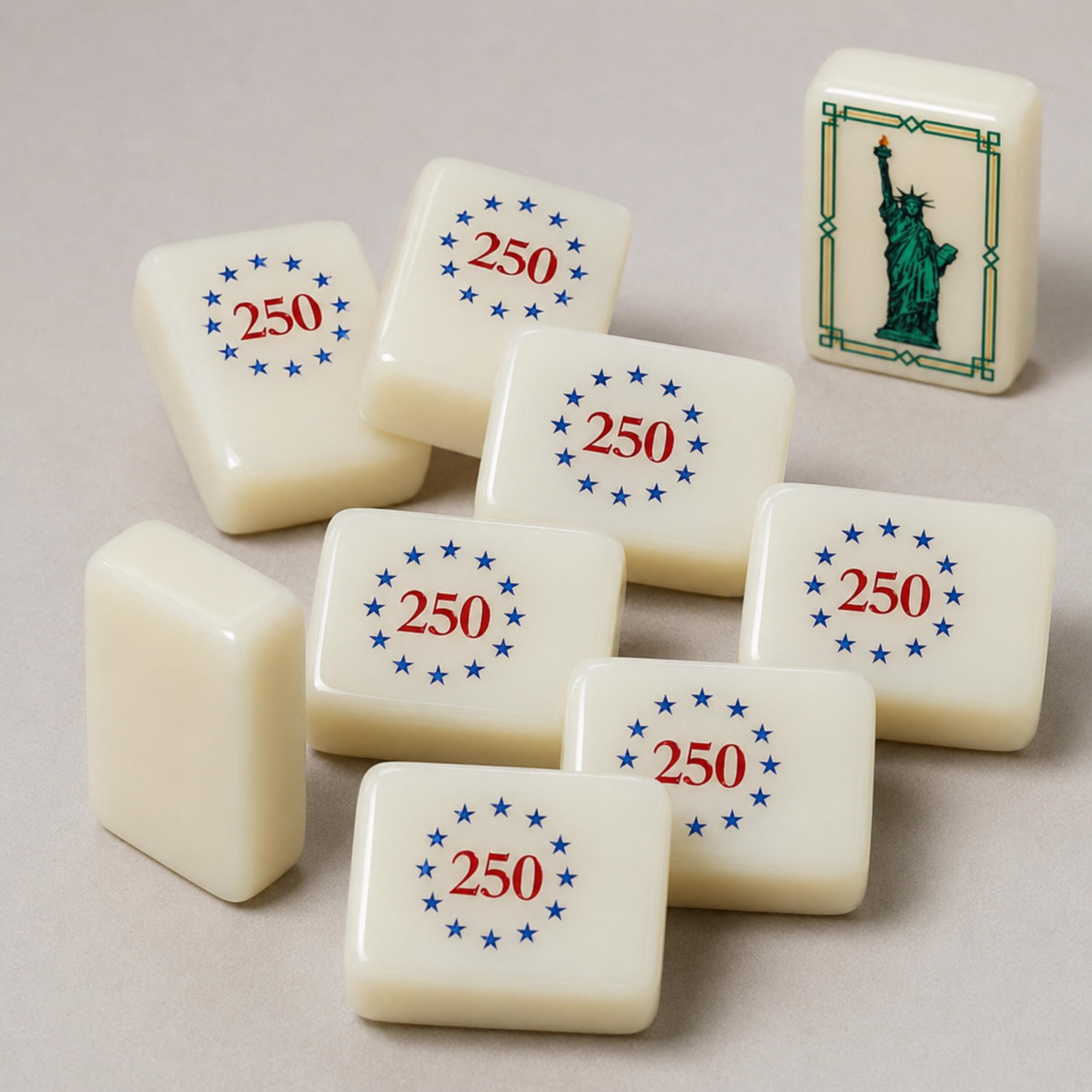 Patriotic American Mahjong Tile Set: Red, White and Blue 250th Anniversary Design - 5