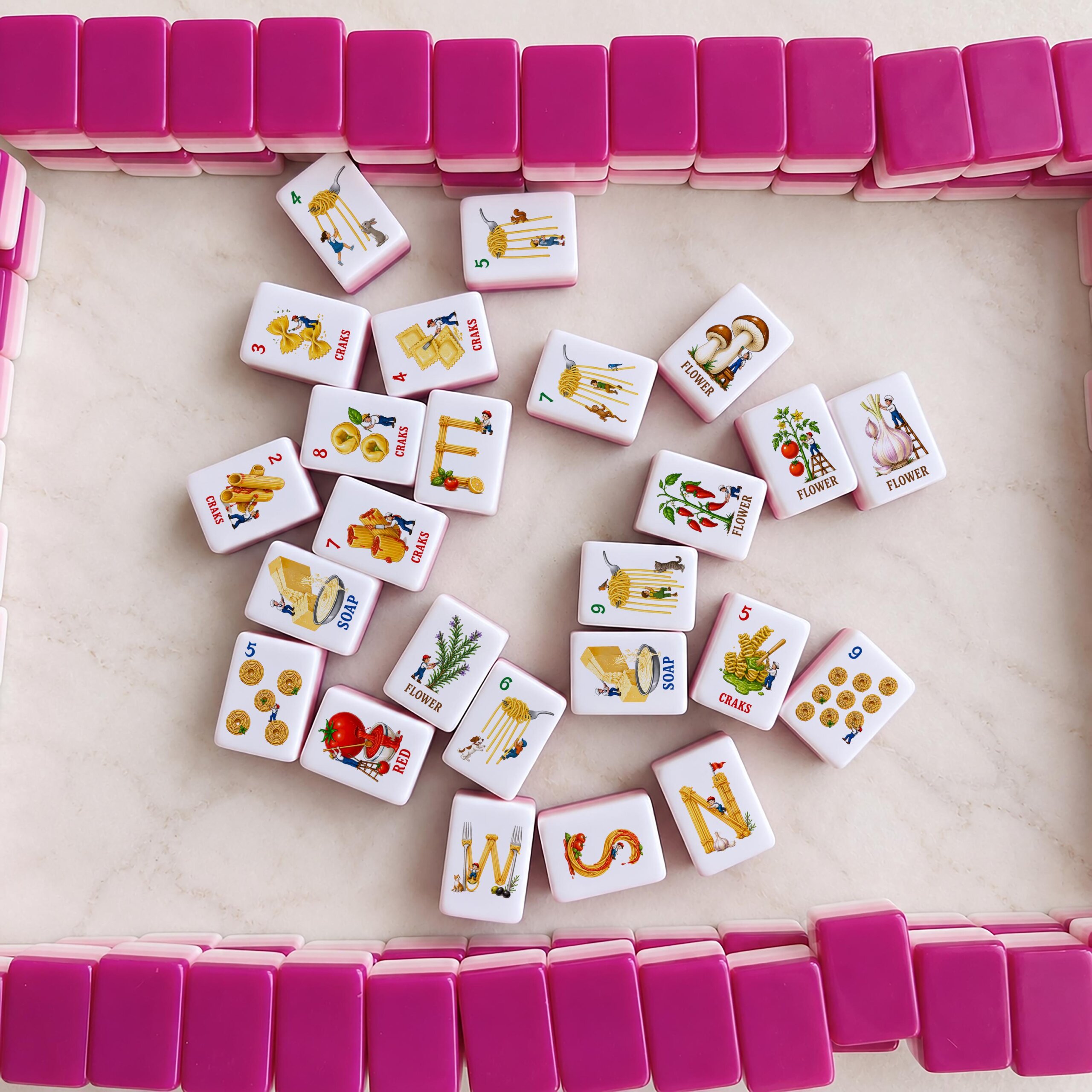 Pasta Night Mahjong Set, Italian Table American Mahjong Tiles, Acrylic Game Night Gift for Her - 5