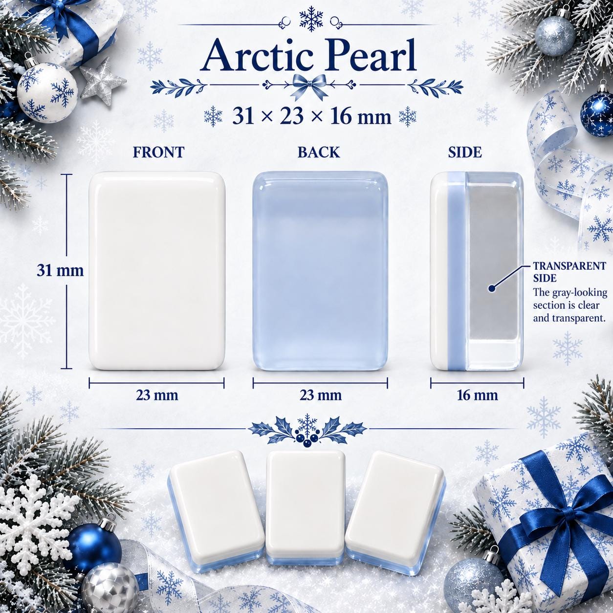 Blue White Christmas American Mahjong Set, Porcelain Style Acrylic 160 Tile Set, Winter Wonderland Mahjong Gift for Play