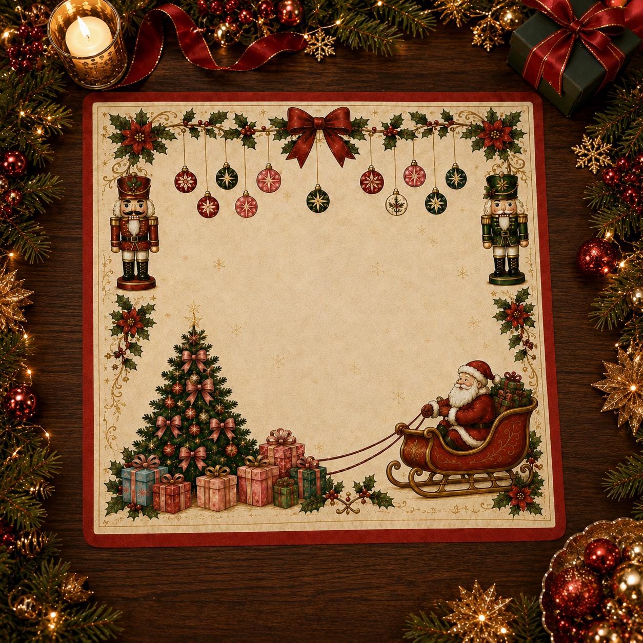 Christmas Acrylic Mahjong Set, Festive Holiday Mahjong Tiles, Vintage Santa & Christmas Design American Mahjong Game,Gif