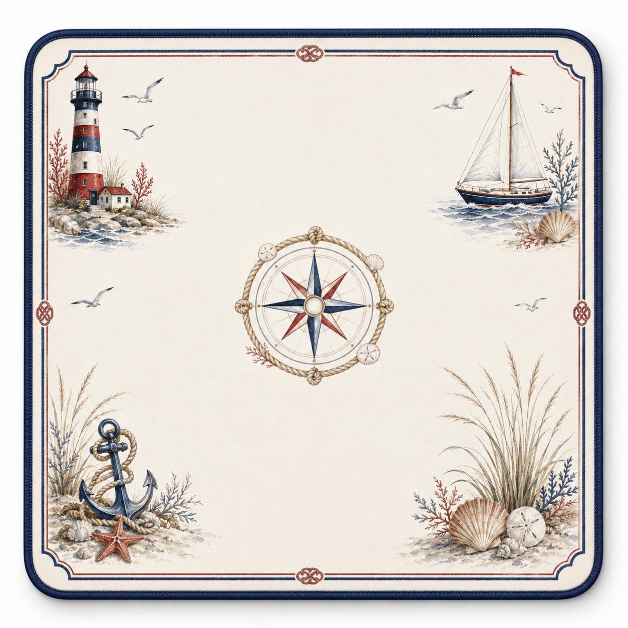 Luxury Coastal American Mahjong Set 160 Tiles, Nautical Acrylic UV Printed Mahjong Game, Beach House Gift with Jokers, B