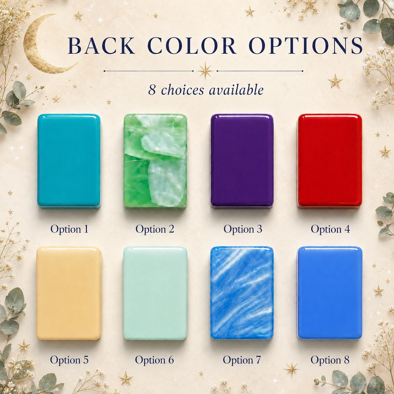Celestial Mahjong Set, Moonlit Garden American Mahjong Tiles, Botanical Green Jade Mahjong, Game Night Gift for Her - 7