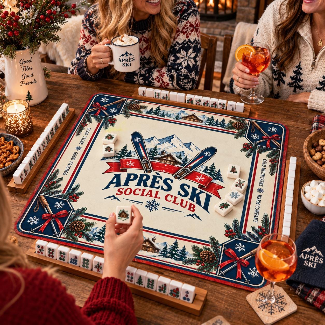 Après Ski Mahjong Set, American Mahjong Tiles, Ski Club Gift, Winter Lodge Game, Custom Bulk Mahjong, Ski Trip Gift - 7