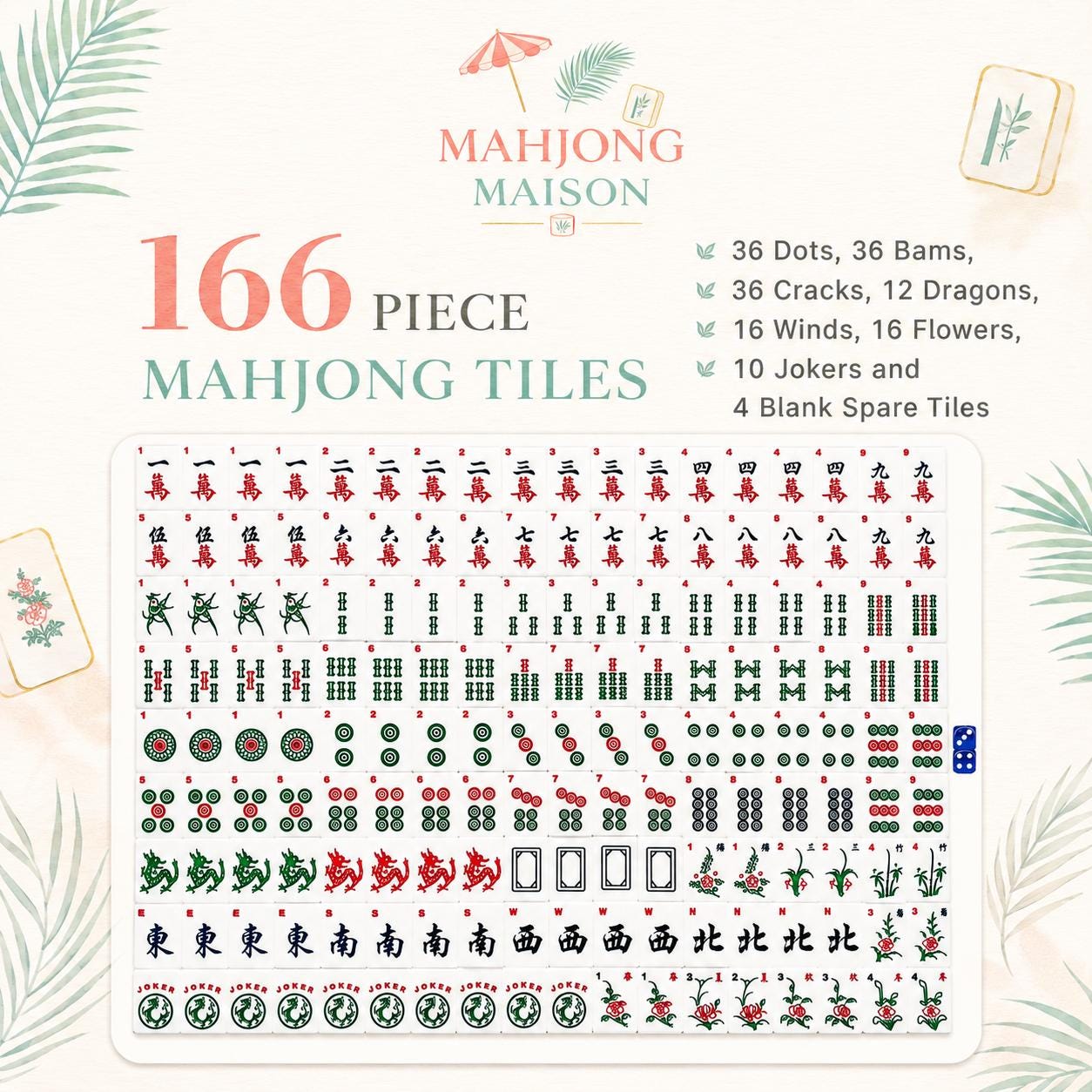 Safari Chic Mahjong Tiles |1.4"x1.0"x0.6" American Mahjong Acrylic Tiles with Leopard & Zebra Animal Print | Luxe Mahjon