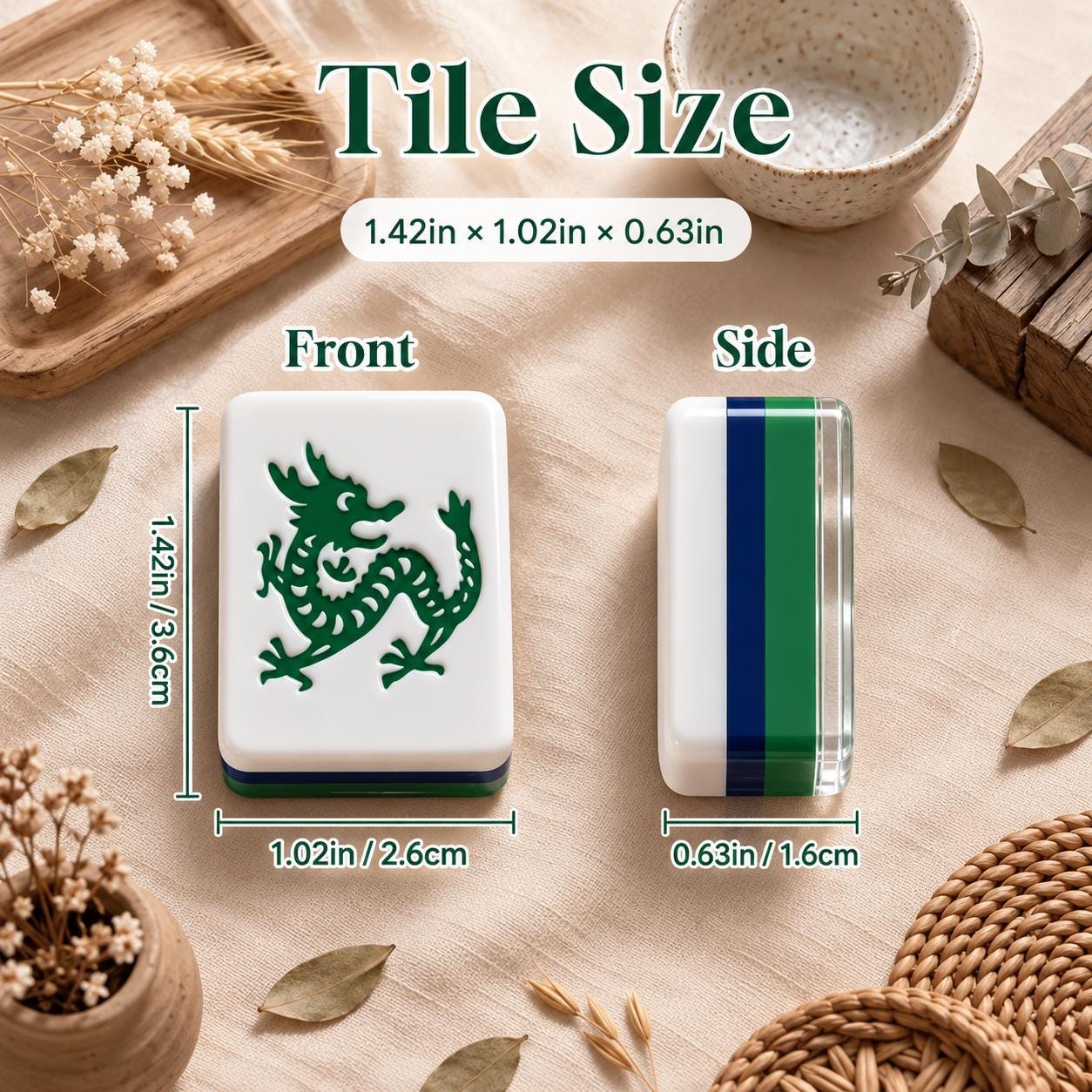 Pomegranate Mahjong Tiles, 4-Layer American Mahjong Set, Fall Inspired Botanical Fruit Acrylic Tiles, Mediterranean Mahj