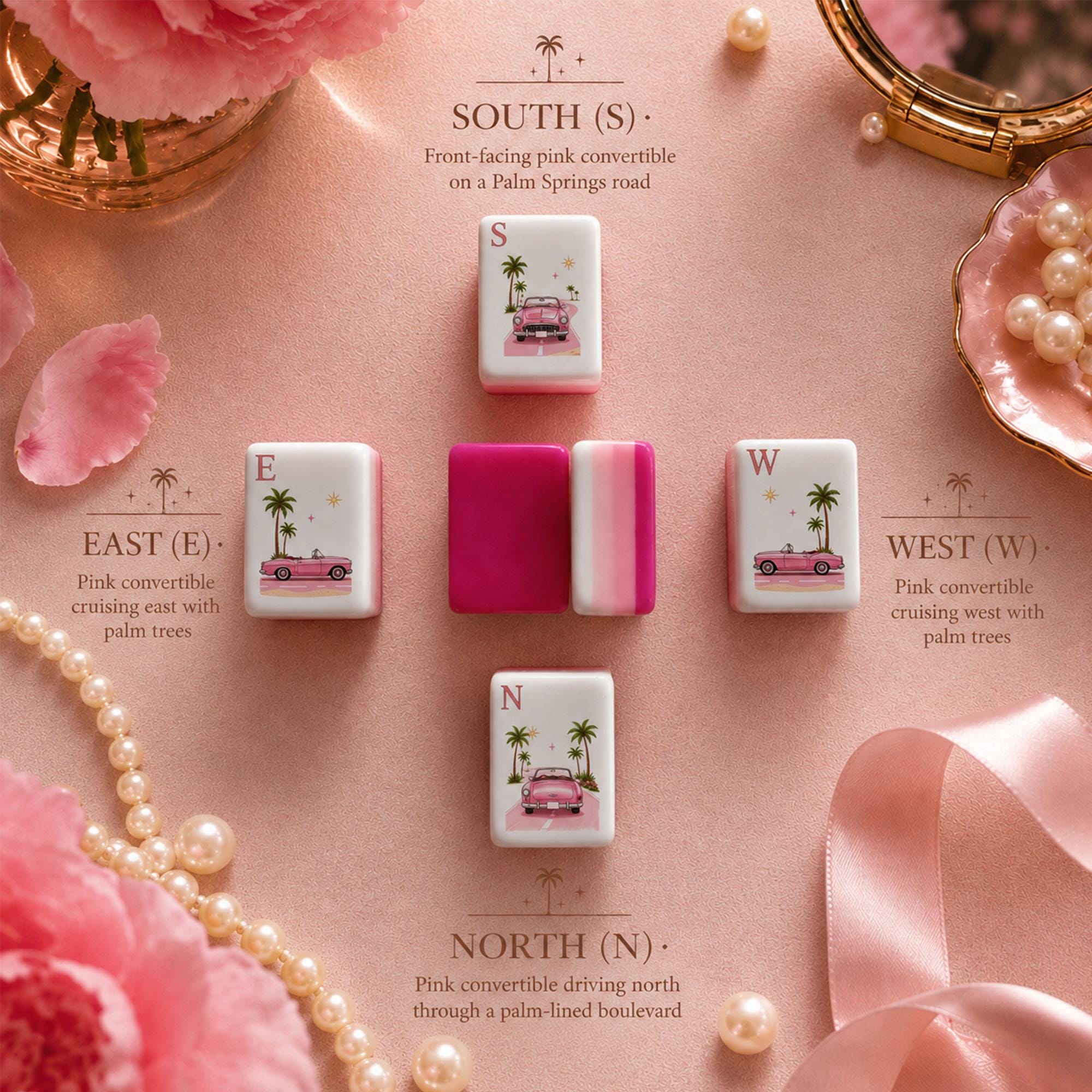 Pink Mahjong Set, American Mahjong Tiles, Luxury Acrylic Mahjong Game, Pink Glam Feminine Gift for Women, Girls Night Gi