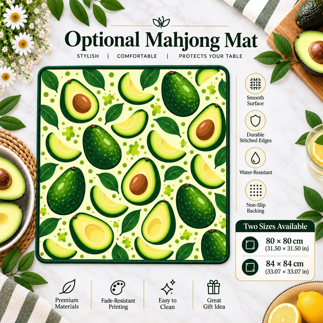 Avocado Mahjong Set, American Mahjong Tiles, Jade Green Acrylic Mahjong Set, Foodie Mahjong Gift, Unique Mahjong Tile Se