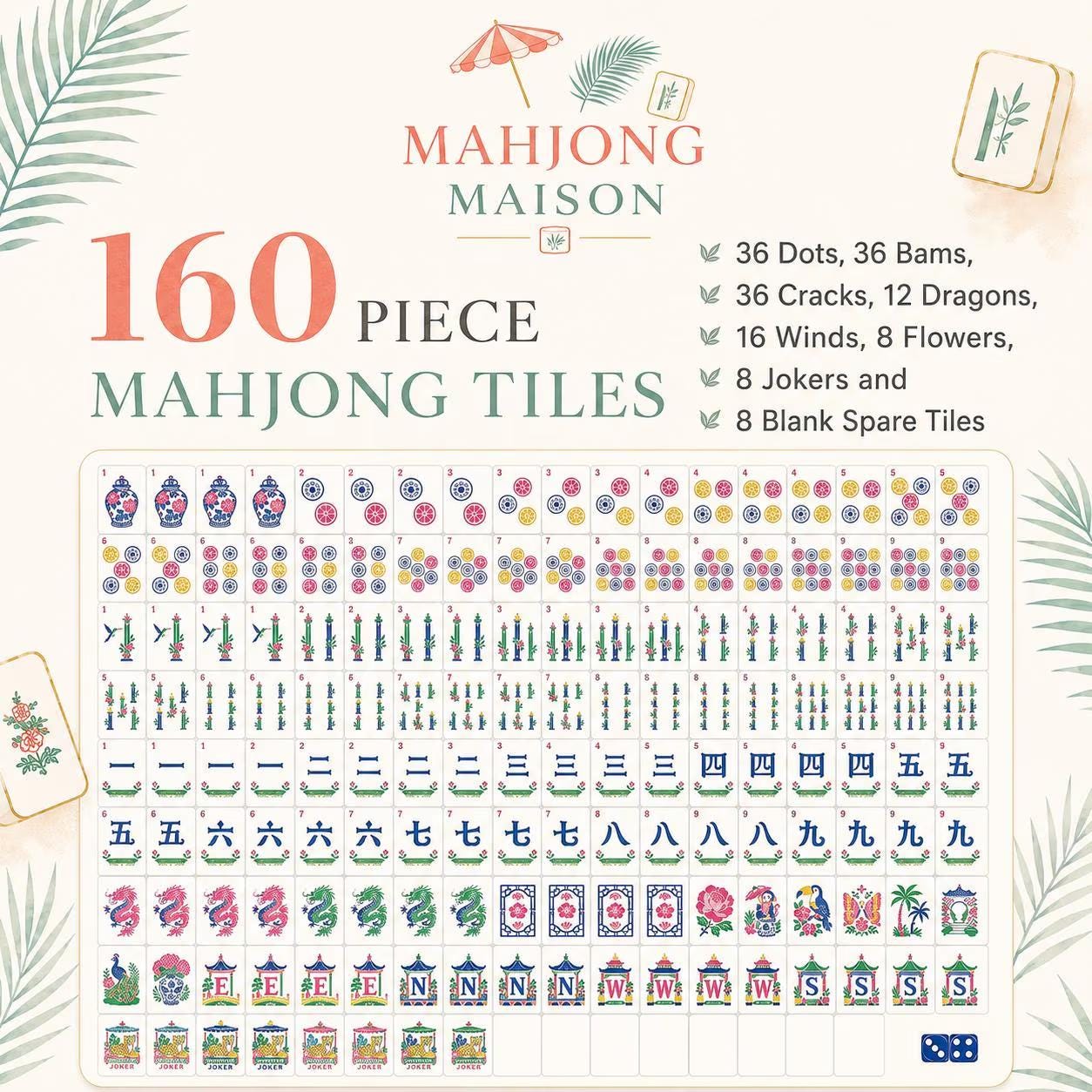 Floral Humming Bird Mahjong Tiles, Blue Marble American Mahjong Set, Pink Parasol Floral Acrylic Tiles, Grandmillennial