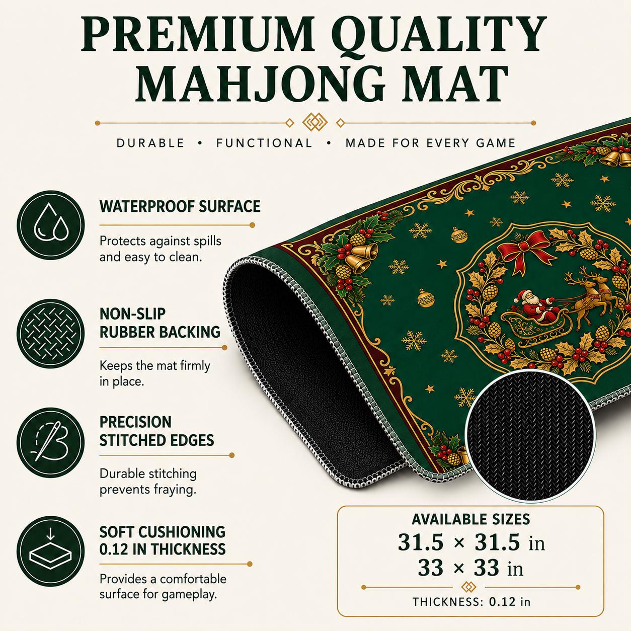Christmas Mahjong Set, American Mahjong Tiles, UV Printed Acrylic Holiday Game, Christmas Gift for Mahjong Lovers - 13