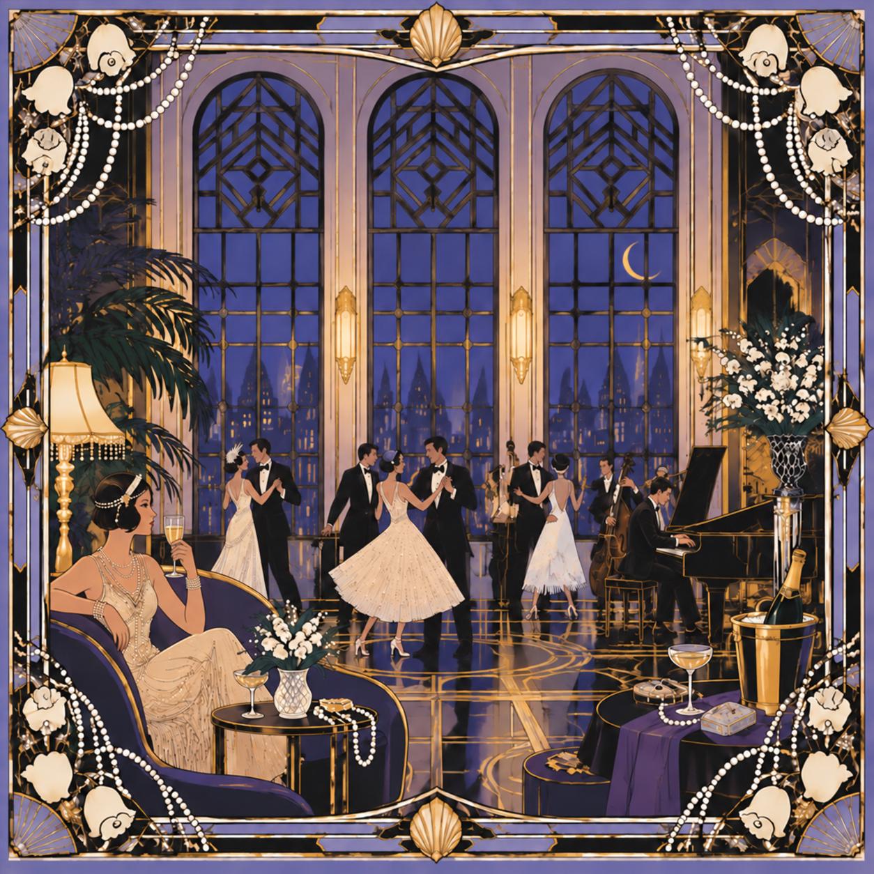 Cocktail Mahjong Set American Mahjong Tiles, Purple Luxury Design with Vintage Evening Party Style, Elegant Classic Game