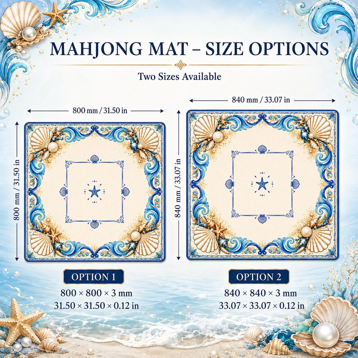 Beach American Mahjong Tiles, Nautical Mahjong Set with Optional Mat, Coastal Game Night Gift, Ocean Mahjong Accessories
